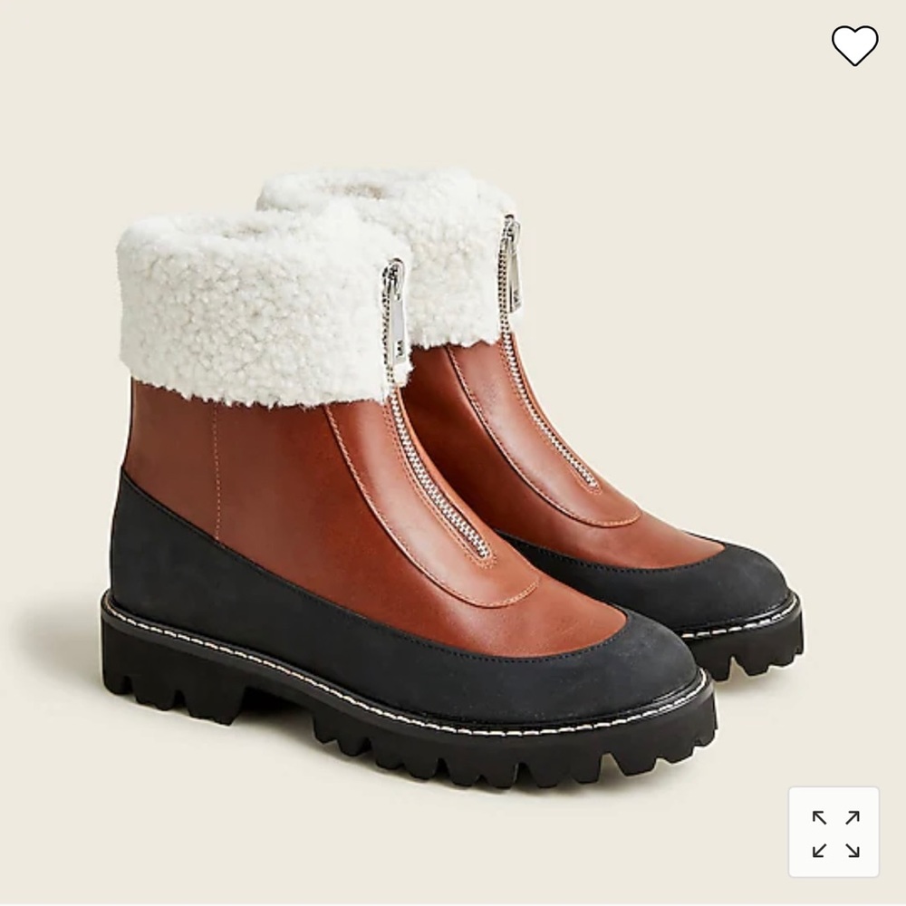 Jcrew Gwen lug-sole front zip boots
